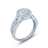 Thumbnail Image 1 of 1/2 CT. T.W. Composite Diamond Frame Multi-Row Split Shank Engagement Ring in 10K White Gold