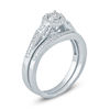 Thumbnail Image 1 of 1/4 CT. T.W. Diamond Frame Vintage-Style Bridal Set in 10K White Gold