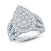 Thumbnail Image 1 of 3 CT. T.W. Composite Diamond Teardrop Frame Multi-Row Engagement Ring in 10K White Gold
