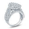 Thumbnail Image 2 of 3 CT. T.W. Composite Diamond Teardrop Frame Multi-Row Engagement Ring in 10K White Gold
