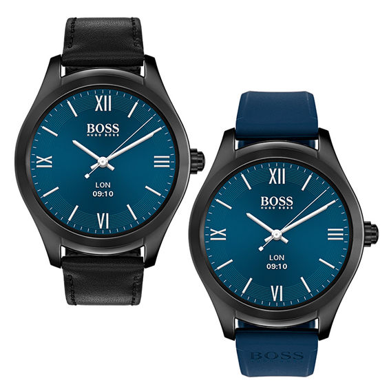 Men's Hugo Boss Touch Black IP Strap Smart Watch with Black Dial (Model: 1513552)