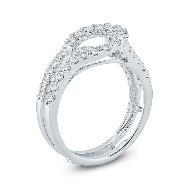 Main Image 2 of 3/4 CT. T.W. Diamond Loop Frame Solitaire Enhancer in 10K White Gold