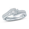 Thumbnail Image 0 of 1/6 CT. T.W. Diamond Square Frame Bypass Bridal Set in Sterling Silver
