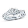 Thumbnail Image 1 of 1/6 CT. T.W. Diamond Square Frame Bypass Bridal Set in Sterling Silver