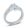 Thumbnail Image 2 of 1/6 CT. T.W. Diamond Square Frame Bypass Bridal Set in Sterling Silver