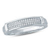 Thumbnail Image 1 of Men's 1/6 CT. T.W. Diamond Triple Row Collar Wedding Band in 10K White Gold