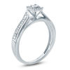 Thumbnail Image 2 of 1/20 CT. T.W. Diamond Square Frame Bypass Engagement Ring in 10K White Gold