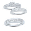 Thumbnail Image 3 of 1/20 CT. T.W. Diamond Square Frame Bypass Engagement Ring in 10K White Gold