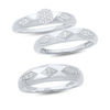 Thumbnail Image 3 of Diamond Accent Retro Geometric Wedding Band in 10K White Gold