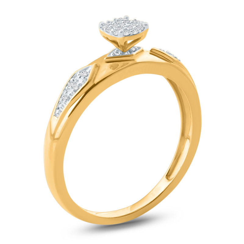 Main Image 2 of 1/15 CT. T.W. Composite Diamond Retro Geometric Engagement Ring in 10K Gold