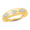 Thumbnail Image 0 of Men's Diamond Accent Retro Geometric Wedding Band in 10K Gold