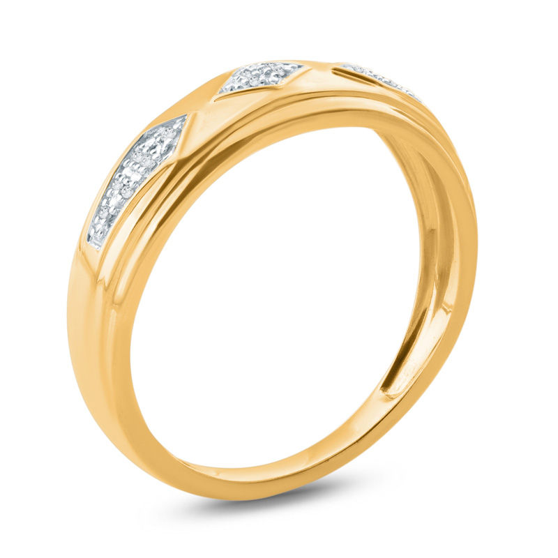 Main Image 2 of Diamond Accent Retro Geometric Wedding Band in 10K Gold