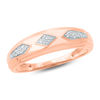 Thumbnail Image 1 of Diamond Accent Retro Geometric Wedding Band in 10K Rose Gold