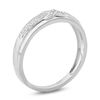 Thumbnail Image 1 of Men's 1/20 CT. T.W. Diamond Criss-Cross Wedding Band in 10K White Gold
