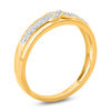 Thumbnail Image 2 of Men's 1/20 CT. T.W. Diamond Criss-Cross Wedding Band in 10K Gold