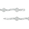 Thumbnail Image 1 of 1/4 CT. T.W. Diamond Flower Twist Bracelet in Sterling Silver - 7.25"