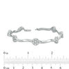 Thumbnail Image 2 of 1/4 CT. T.W. Diamond Flower Twist Bracelet in Sterling Silver - 7.25"