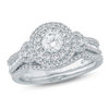 Thumbnail Image 1 of 1 CT.T .W. Diamond Double Frame Bridal Set in 10K White Gold