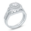 Thumbnail Image 2 of 1 CT.T .W. Diamond Double Frame Bridal Set in 10K White Gold