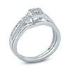 Thumbnail Image 2 of 1/4 CT. T.W. Diamond Square Frame Bypass Bridal Set in Sterling Silver