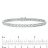 Thumbnail Image 3 of Lab-Created White Sapphire Triple Row Tennis-Style Bracelet in Sterling Silver - 7.25"