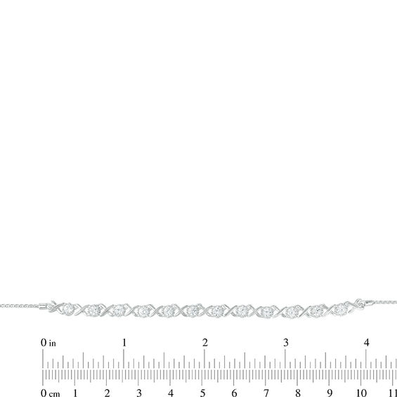 Lab-Created White Sapphire "Xo" Bolo Necklace in Sterling Silver - 26"