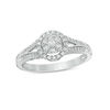 Thumbnail Image 1 of 1/4 CT. T.W. Composite Diamond Frame Vintage-Style Engagement Ring in 10K White Gold