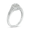 Thumbnail Image 1 of 1/4 CT. T.W. Composite Diamond Frame Vintage-Style Engagement Ring in 10K White Gold