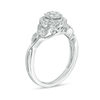 Thumbnail Image 1 of 1/4 CT. T.W. Composite Diamond Frame Twist Vintage-Style Engagement Ring in 10K White Gold