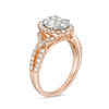 Thumbnail Image 2 of 1 CT. T.W. Composite Diamond Oval Frame Twist Engagement Ring in 14K Two-Tone Gold