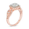 Thumbnail Image 2 of 3/4 CT. T.W. Diamond Double Cushion Frame Twist Engagement Ring in 10K Two-Tone Gold