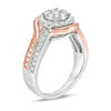 Thumbnail Image 2 of 3/4 CT. T.W. Diamond Double Frame Bypass Engagement Ring in 10K Two-Tone Gold