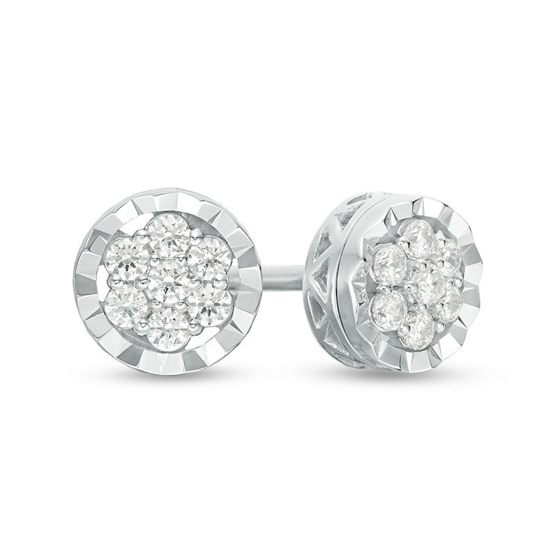 Main Image 1 of 1/5 CT. T.W. Composite Diamond Stud Earrings in Sterling Silver