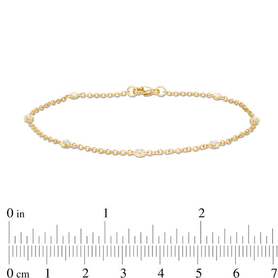 1/6 CT. T.w. Diamond Five Stone Station Bracelet in 10K Gold - 7.5"