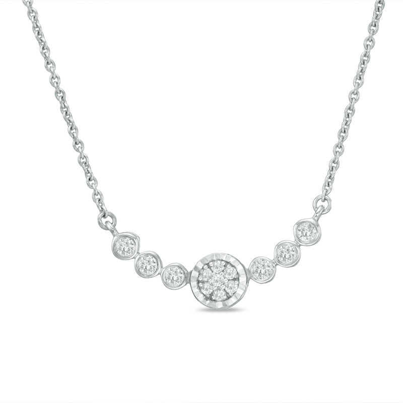 Main Image 1 of 1/5 CT. T.W. Diamond Necklace in Sterling Silver - 16.5"