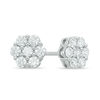 Thumbnail Image 1 of 1/2 CT. T.W. Composite Diamond Flower Stud Earrings in 10K White Gold
