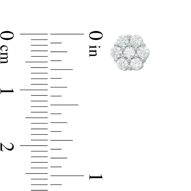 Main Image 2 of 1/2 CT. T.W. Composite Diamond Flower Stud Earrings in 10K White Gold