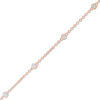 Thumbnail Image 1 of 1/6 CT. T.W. Diamond Five Stone Station Bracelet in 10K Rose Gold - 7.5"