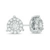 Thumbnail Image 1 of 1/2 CT. T.W. Diamond Frame Stud Earrings in 10K White Gold