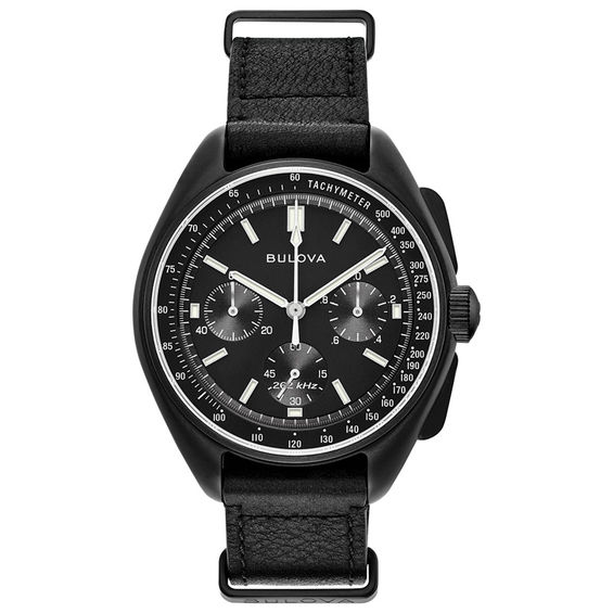 bulova men's black ip chronograph watch