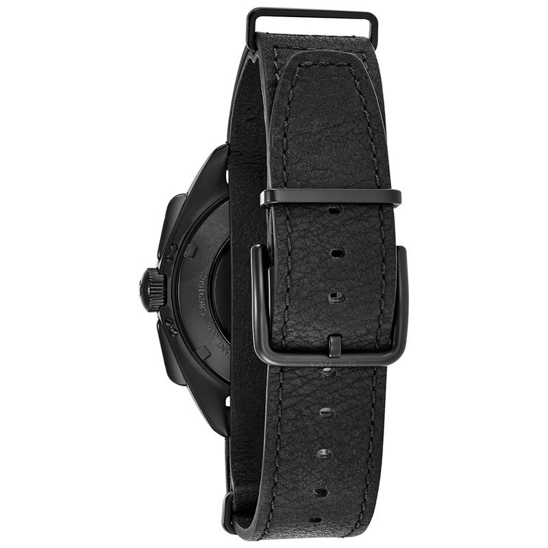Men's Bulova Lunar Pilot Chronograph Black IP Strap Watch with Black