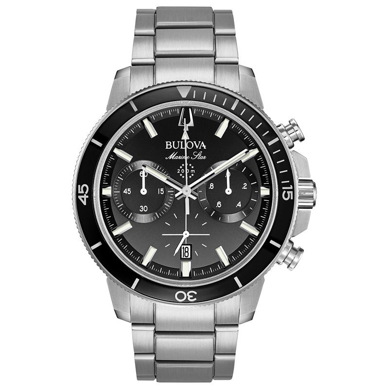 Main Image 1 of Men's Bulova Marine Star Chronograph Watch with Black Dial (Model: 96B272)