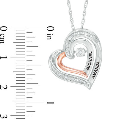 Diamond Accent Tilted Heart Pendant 