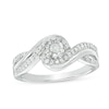 Thumbnail Image 1 of 1/4 CT. T.W. Diamond Swirl Bypass Promise Ring in Sterling Silver