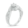 Thumbnail Image 2 of 1/4 CT. T.W. Diamond Swirl Bypass Promise Ring in Sterling Silver