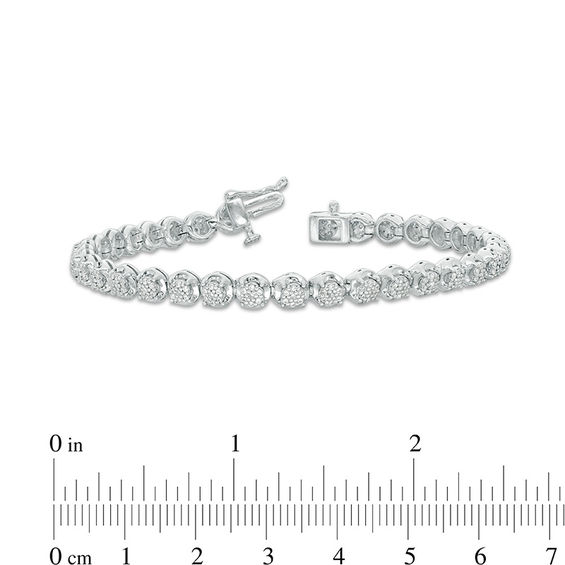 1 CT. T.w. Composite Diamond Tennis Bracelet in 10K White Gold