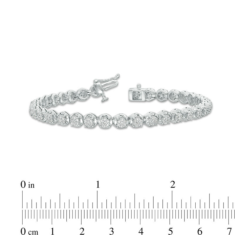 Main Image 3 of 1 CT. T.W. Composite Diamond Tennis Bracelet in 10K White Gold
