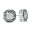 Thumbnail Image 1 of 1/20 CT. T.W. Enhanced Black and White Diamond Octagon Frame Stud Earrings in Sterling Silver