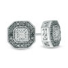 Thumbnail Image 1 of 1/20 CT. T.W. Enhanced Black and White Diamond Octagon Frame Stud Earrings in Sterling Silver