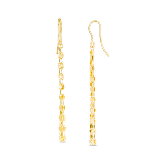 Made in Italy Diamond-Cut Tassel Drop Earrings in 14K Gold